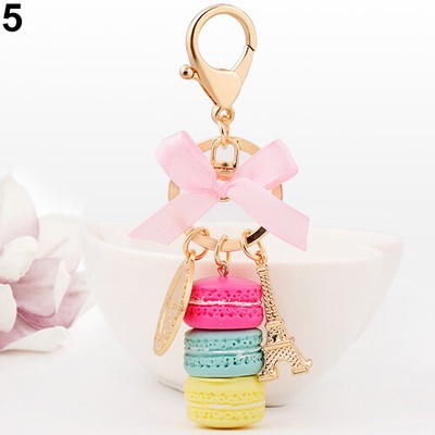Women Fashion Macaron Cake Pendant Key Chain Purse Bag Hanging Ornament 11