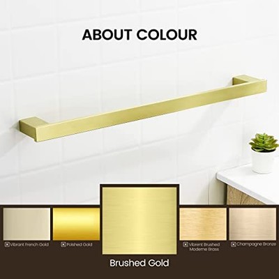 Gold Towel Bar Brushed Gold Towel Rack 24 Inch Bathroom Towel Holder Square Wall