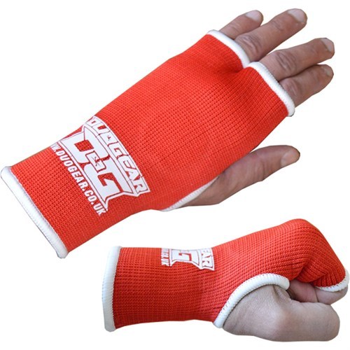 RED THUMBLESS DUO GEAR MUAY THAI PADWORK TRAINING FIGHTING HAND INNER GLOVES