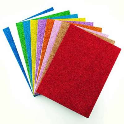 10 PACK A5 GLITTER FOAM SHEETS Card Assorted Coloured Low Non Shed Crafts Mixed