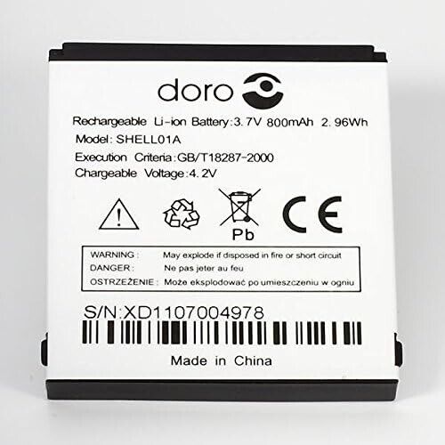 Brand New Doro Shell01a Battery For 605 610 611 612 632 622 520x 409 410  800mah