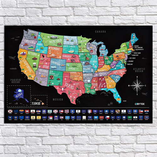 Scratch Off World Map Set - Scratch Off Map of The World and USA Map/accessories