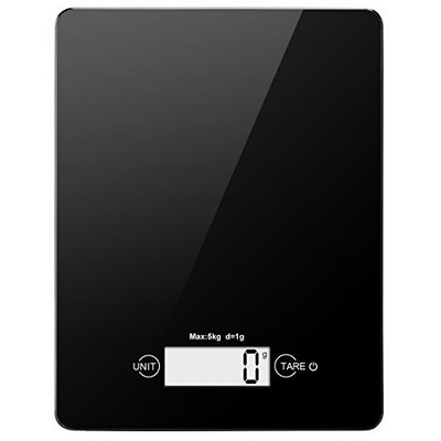 AMIR Digitale Küchenwaage, Digitalwaage , Professionelle Waage, (Schwarz)