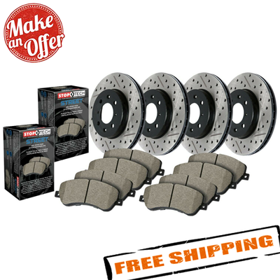 StopTech 935.65134 Drilled/Slotted Front & Rear Brake Kit for 13-18 Ford Focus