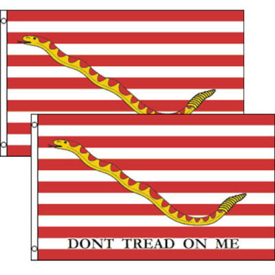 2 PACK - 3x5 Ft First Navy Jack DONT TREAD ON ME Tea Party Gadsden Flag rf