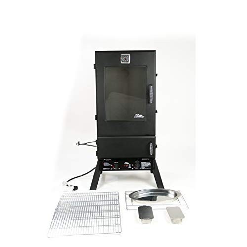 Gas Smoker Grill BBQ Propane Vertical Cookout Backyard Wood Black