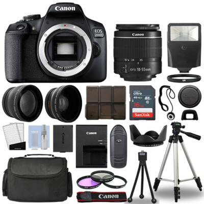 + 3 Lens Kit 18-55mm + 16gb + Flash & More