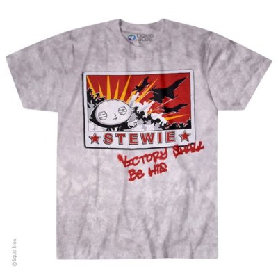 FAMILY GUY-STEWIE-VICTORY SHALL BE HIS -TIE DYE T-SHIRT M-L-XL-XXL NEW 