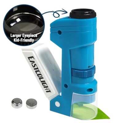 Portable Microscope for Kids 5-7-8-12 Year Old, Pocket Microscope for Kid, 