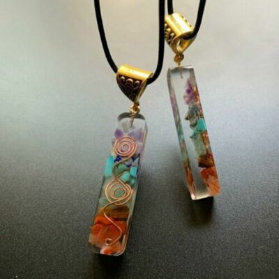 7 Chakra Natural Stone Square Pendant Necklace Reiki Healing Chips Jewellery Hot