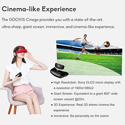 GOOVIS G2 Cinema VR Headset 3D Theater Goggles,4K Blu-ray Player with Sony OLED