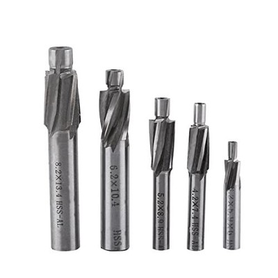 5pcs Counterbore End Mill SetM3-M8 Super-Hard High Speed Steel HRC65~68 Milli...