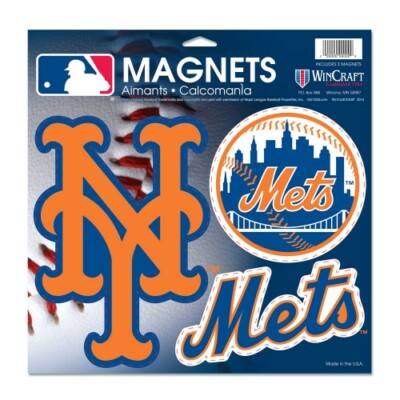 NEW YORK METS 3 PACK OF DIE-CUT VINYL MAGNETS 11''X11'' HIGH QUALITY HEAVY DUTY