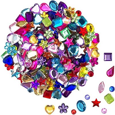 600Pcs Acrylic Flatback Gems Rhinestone Jewels for Crafts Jewelry Making, 6-13mm
