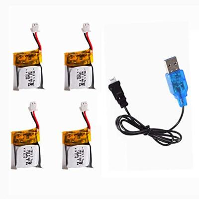 4PCS 3.7V 100mAh Lipo Polymer Rechargeable Batteries For CX-10 Drone Toy Models