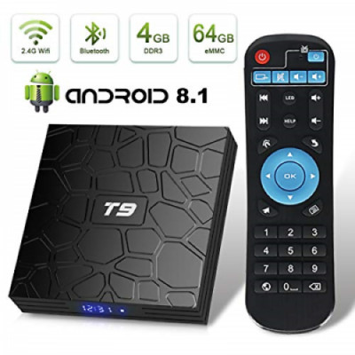 Android TV Box, HAOSIHD T9 Android 8.1 TV Box,4GB RAM 64GB ROM RK3328 Quad-core