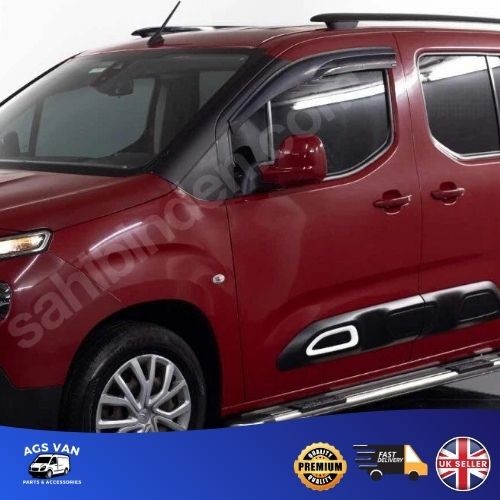 Wind Deflectors for Vauxhall Combo E Life 2018-2025 2pc Set Van Sun Visors Black - Picture 8 of 24