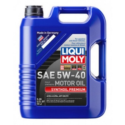 Liqui Moly MOTOR OIL: Synthoil Premium SAE 5W-40 5.000 Liter - Case of 4