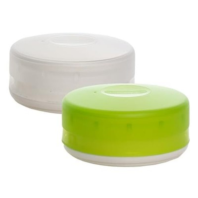 GoTubb | Hard Container | Easy Open | Food-Safe Material, Clear/Green, Large