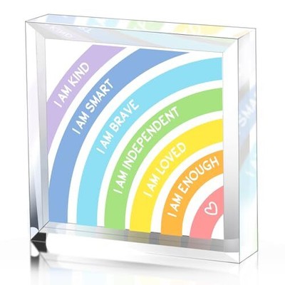 Positive Affirmations Desk Decor - Rainbow Office Decor - Colorful 