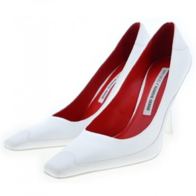 MARINE SERRE × JIMMY CHOO JCXMS PUMP in White Leather, US