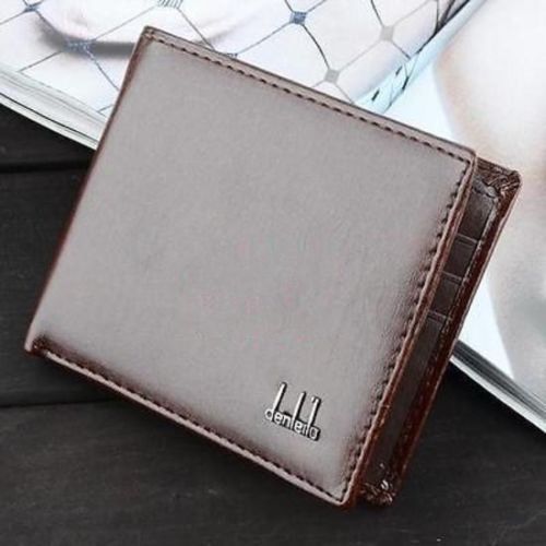 Shag Wear Compass Design Men's Billfold Wallet - Vegan Faux Leather, Brown - View #7