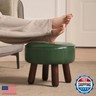 oakvivo Small Foot Stool Ottoman, Round Pouf Foot Rest, Footstool Ottomans with Rubber Legs Under Desk, Faux Leather Footrest for Couch, Living Room, Bedroom, Hallway, Office, 13''L x 13''W x 10.2''H
