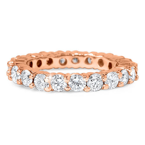 Pre-owned Limor 2ct Diamond Eternity Ring 14k Rose Gold In White