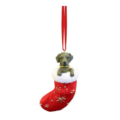Chocolate Labrador Stocking Christmas Ornament