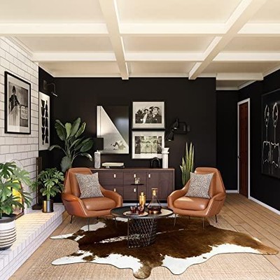 AROGAN Premium Faux Cowhide Rug 6.2 x 5.2 Feet, Durable and Large Size Cow Print