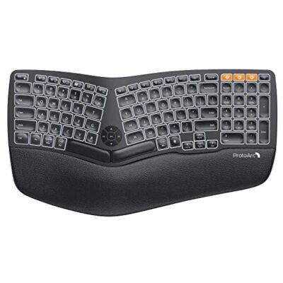 Backlit Wireless Ergonomic Keyboard, EK01 Bluetooth Ergo Split Keyboard with ...