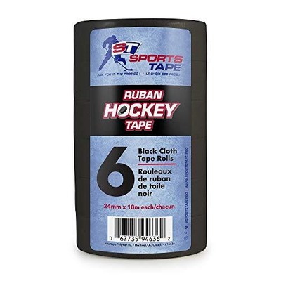 SportsTapee Hockey Tape - 6 Roll Multipack (Black), 0.94'''' x 19.7 yd