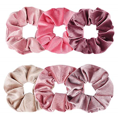 Ondder 6 Pack Velvet Scrunchies Hair Bobble Elastics Hair Scrunchy