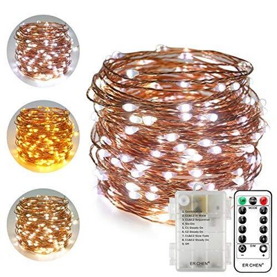 Erchen Battery Operated Dualcolor Led String Lights 66ft 200 Leds Color Changing
