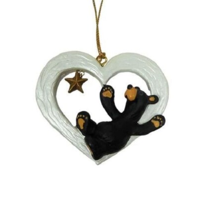Big Sky Carvers Bearfoots Gotta Have Heart Ornament Resin Black bear