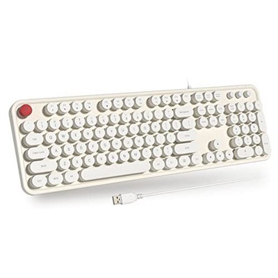 USB Wired Computer Keyboard - Retro Typewriter Keyboard - Full Size Keyboard ...