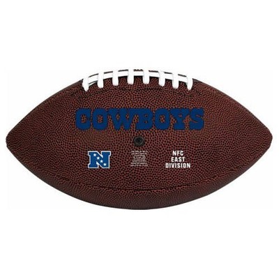 Dallas Cowboys NFL Football (Regulation Size) with display Tee, Brown Pebbled