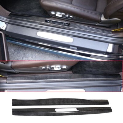 Dry Carbon Fiber Interior Door Sill Plate Scuff Cover Guard For Porsche 718 911