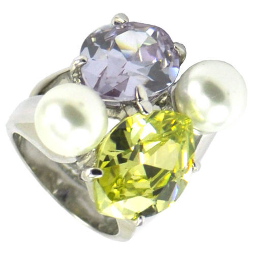 Glass Brass Fashion Rings