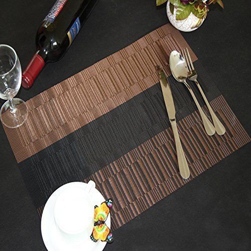 Bamboo Placemats 4 Pcs Non-slip Kitchen Dinning Table Washable Mats Decor Cover
