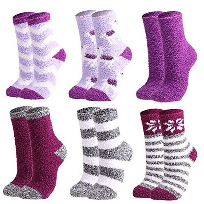 For Women Fluffy Plush Crew Cozy Slipper Socks For Girls Warm For...