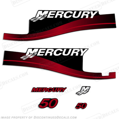 Fits 2004 2005 Red Mercury 50 hp ELPTO Decals Outboard Motor Reproductions 3cyl