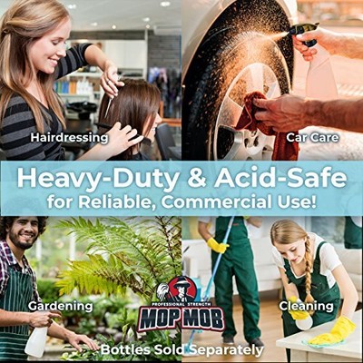 [4 Pk] Acid Resistant Chemical Spray Head Leak-Free Nozzle (Fits 32 Oz Bottles)