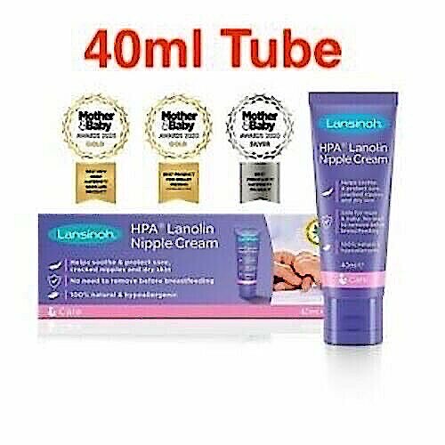 Lansinoh HPA Lanolin Nipple Cream, 40ml, Cracked Sore Nipples Cream