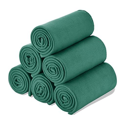 Fleece Throw Blanket Bulk Blankets Pack of 6 50x60 Inches Dark