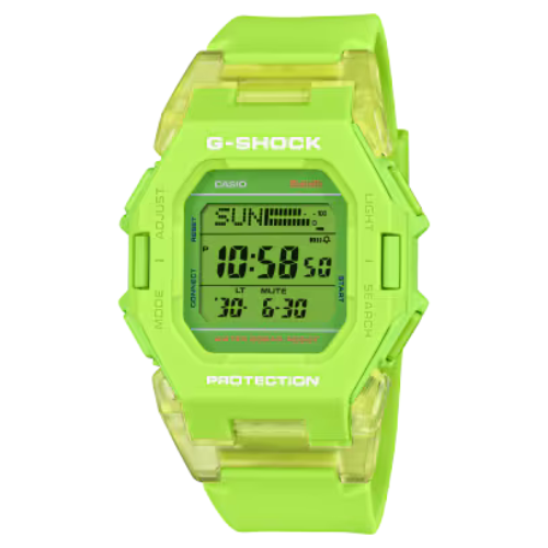 Pre-owned Casio G-shock Gd-b500s-7 Bluetooth Digital Watch Fluorescent Green 41.5mm