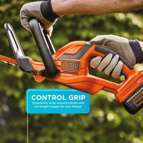 BLACK+DECKER 40V MAX* Lithium-Ion 22-Inch Cordless Hedge Trimmer Red/Grey