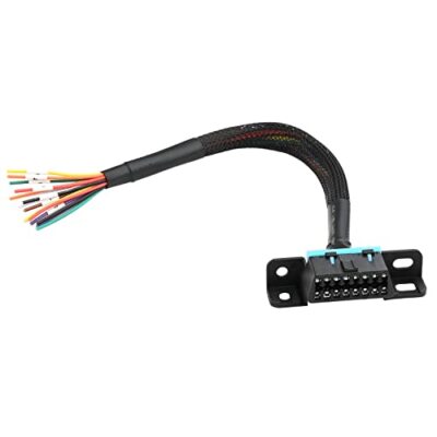 Universal OBD2 OBD II 16 Pin J1962F Female to Open Cable Braid Dash Port Pigt...