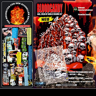 Complete Set: Schneidmeister Airbrush Stencils Field of Skulls All volumes 01,