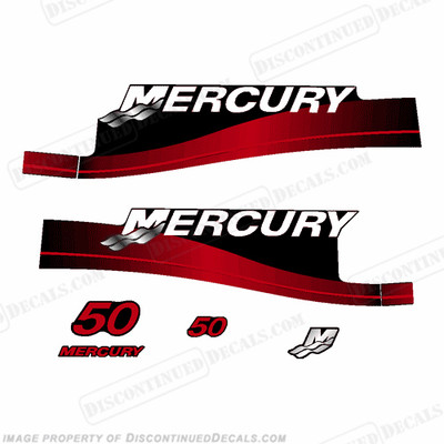 Fits Mercury 40/50/60 hp Outboard Decal Kit - Blue or Red